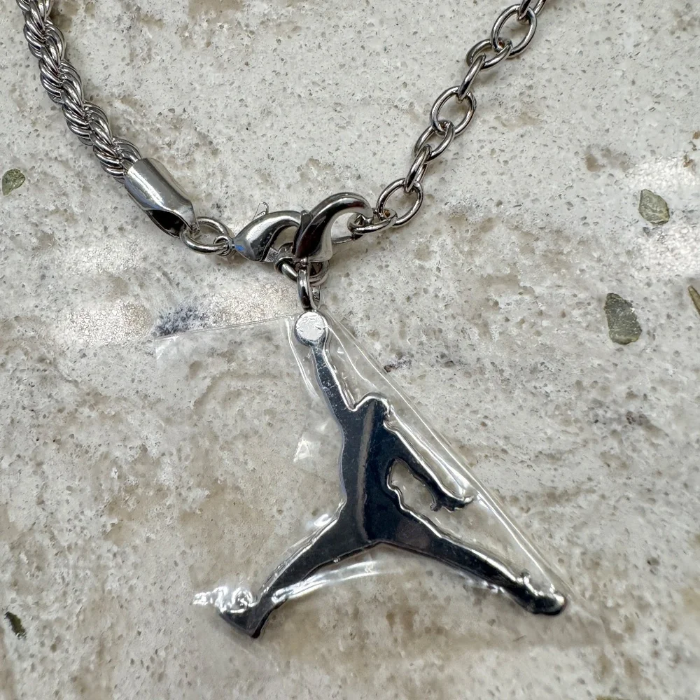 Nike‎ Air Jordon silver tone shoes sneaker ankle jewlery charm